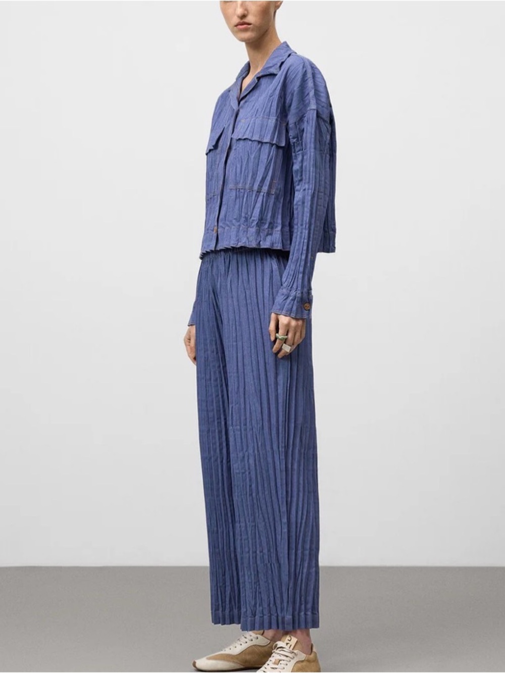 NWT ADOLFO DOMINGUEZ Crinkle Fabric Set XS